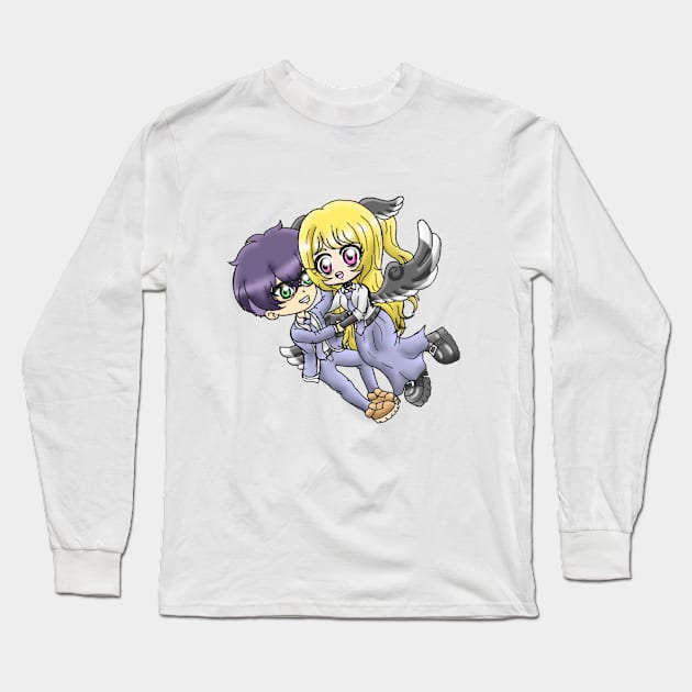 CHIBI ANIME  ADIPATI AND ANGGINA Long Sleeve T-Shirt by MIZART